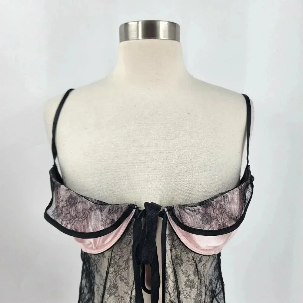 Victoria Secret Women's Sexy Little Things Lace Baby Doll Nightie Size 34D NWT - Picture 4 of 12